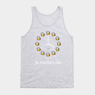 St. Patrick's Day (Saint Patrick / Beer / Clock / White) Tank Top